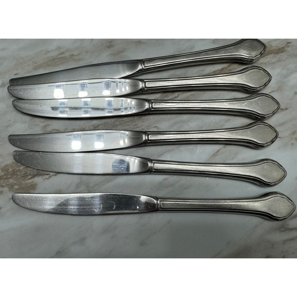 6 SUMMER MIST AUTUMN GLOW Wm A Rogers Deluxe Oneida Ltd Stainless Knives